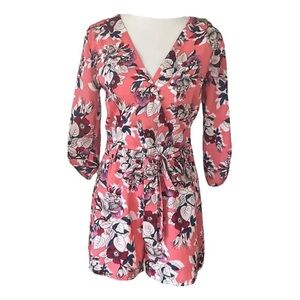 NWOT - Yumi Kim Liz Floral Pink Blossom 3/4 Sleeve Romper - Size S